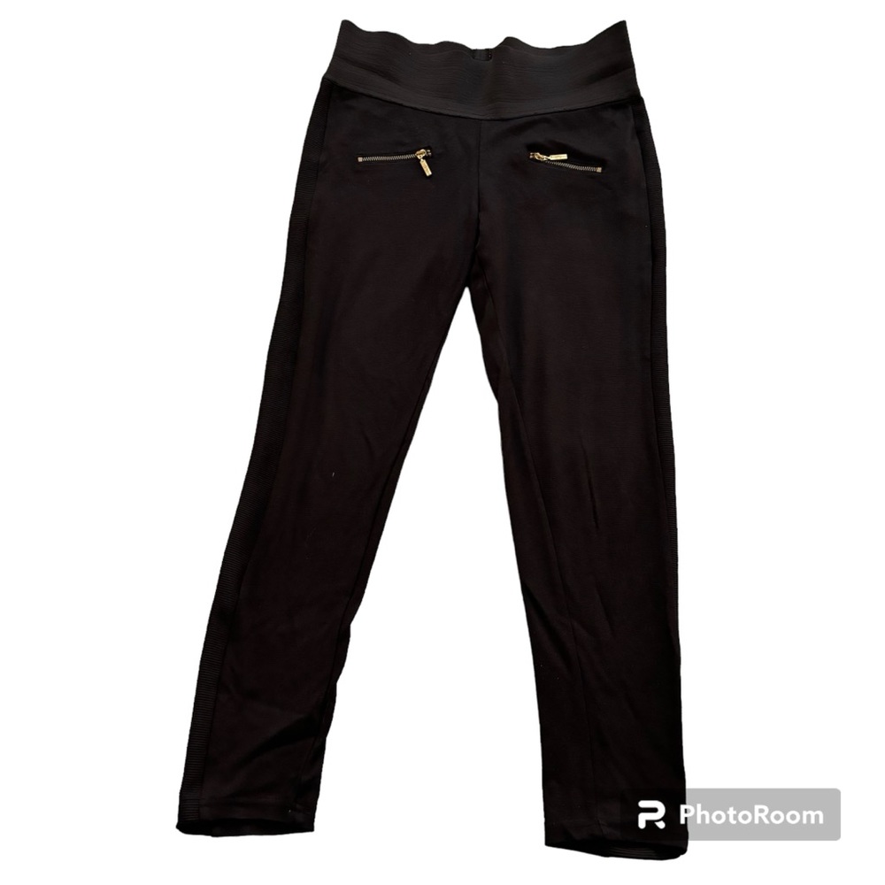 Wardrobe Leggings Black Two Front Zip Pockets Elasticized Waistband Size 26